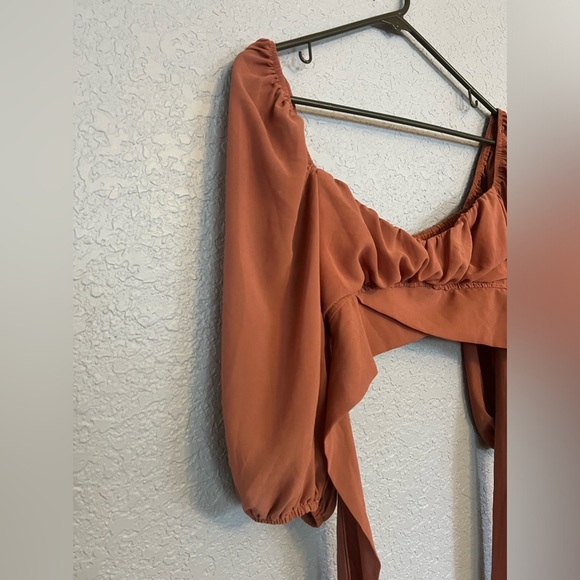 Blush BJ | Medium | Tie-Back/ Open Back | Crop Top | Bell Sleeves - Picture 8 of 10